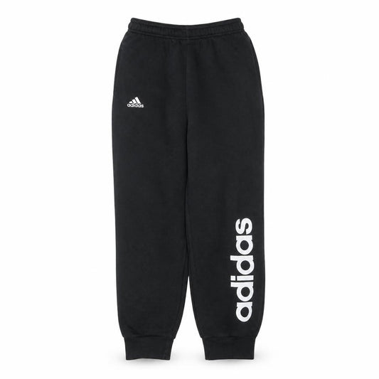 Front view of adidas boys’ black jogger sweatpants 13-14 years regular fit fleece trousers