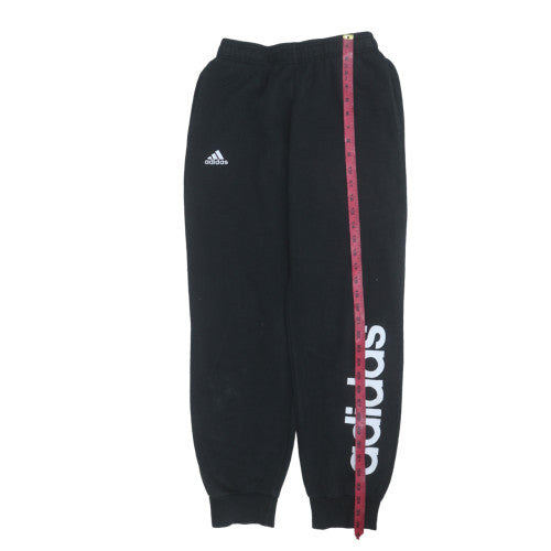 adidas Boys Black Jogger Sweatpants 13-14 Years Regular Fit Fleece Trousers