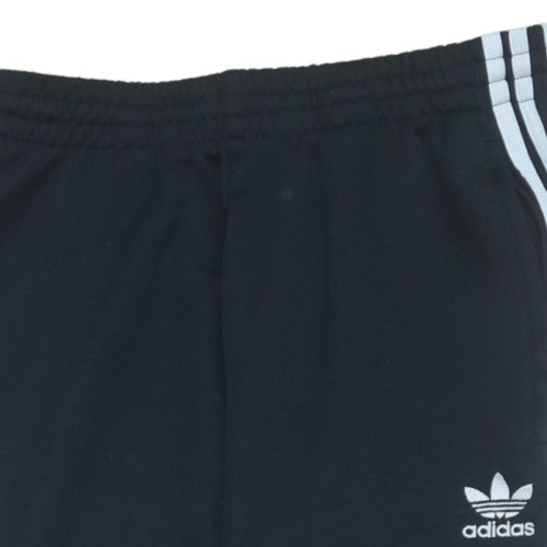 Adidas Men's Black Track Pants S Regular Fit Tapered Joggers