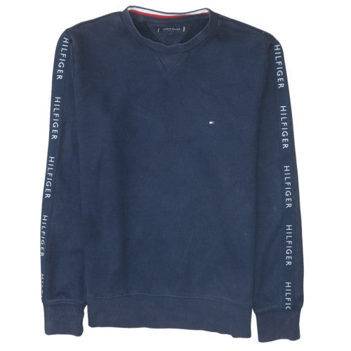 Tommy Hilfiger Men's Blue Logo Sleeve Pullover Sweatshirt Size L
