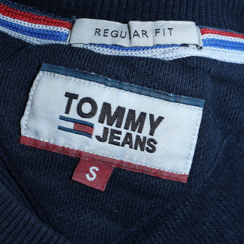 Tommy Jeans Men Blue Regular Fit Crew Neck Logo Sweatshirt S