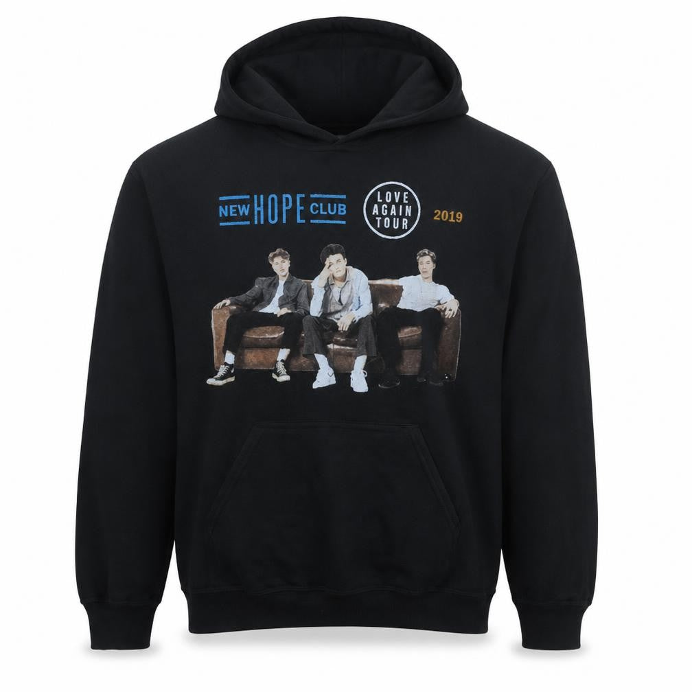 Gildan Mens Black New Hope Club Tour Pullover Hoodie Size M