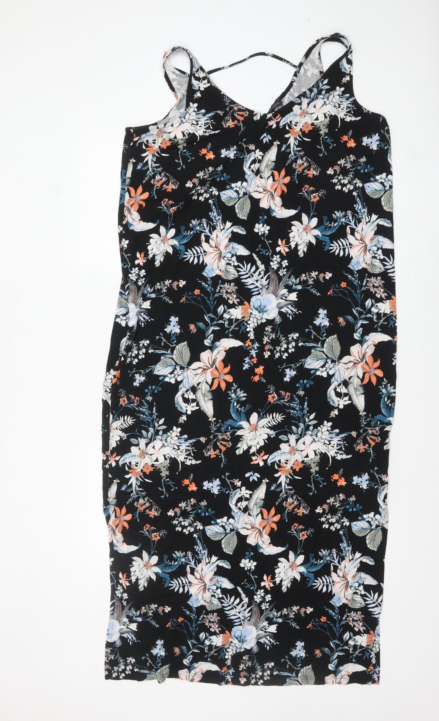 Marks and Spencer Women's Multicoloured Floral Slip Dress Size 16