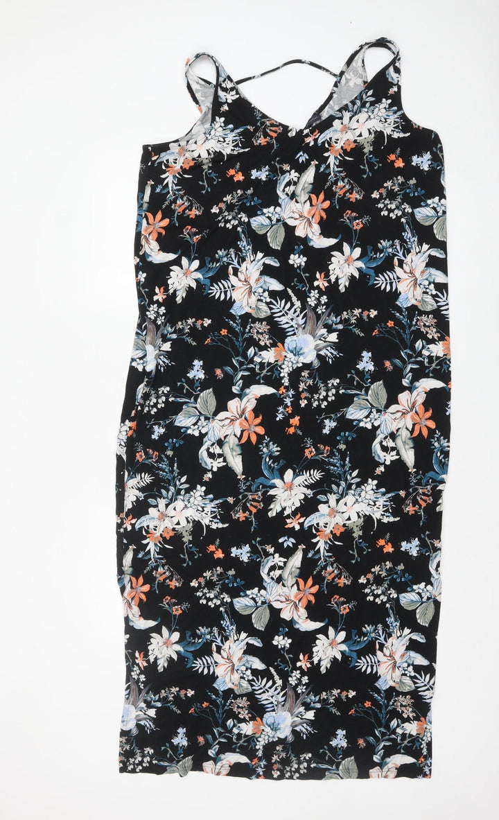 Marks and Spencer Women's Multicoloured Floral Slip Dress Size 16