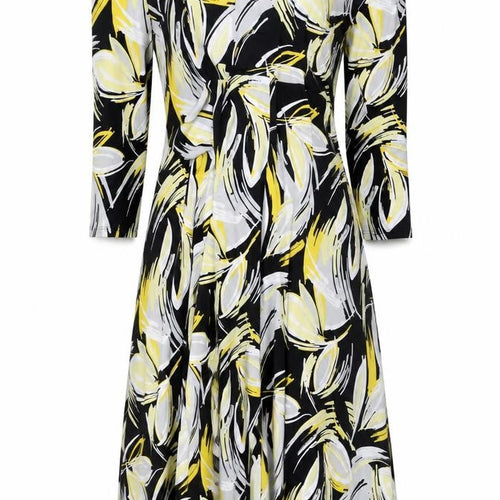 Happy D. by Damart Women’s Multicoloured Fit & Flare V-Neck Jersey Dress Size 24
