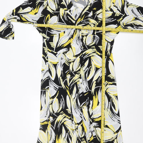 Happy D. by Damart Women’s Multicoloured Fit & Flare V-Neck Jersey Dress Size 24
