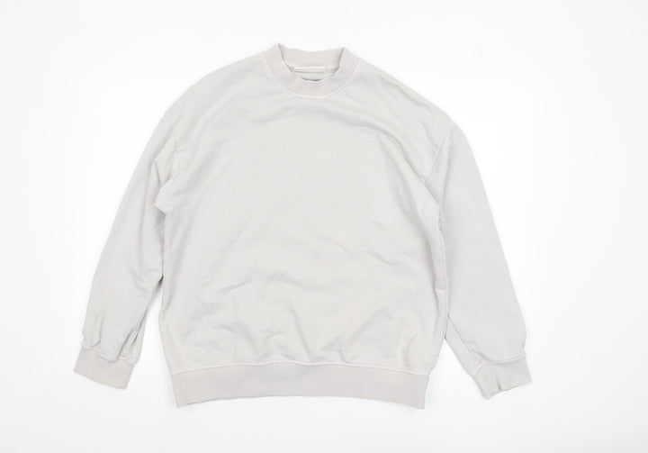 The Couture Club Women Beige Cotton Crew Neck Pullover Sweatshirt UK 6