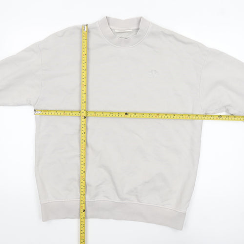 The Couture Club Women Beige Cotton Crew Neck Pullover Sweatshirt UK 6