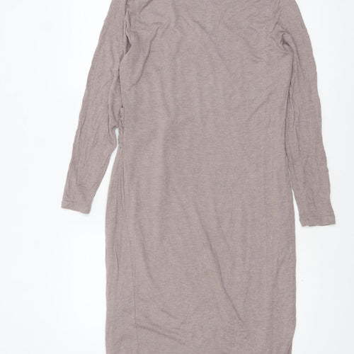 Alexon Women’s Beige V-Neck Long Sleeve Knee Length Wrap Dress Size 14