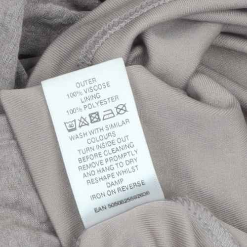Alexon Women’s Beige V-Neck Long Sleeve Knee Length Wrap Dress Size 14