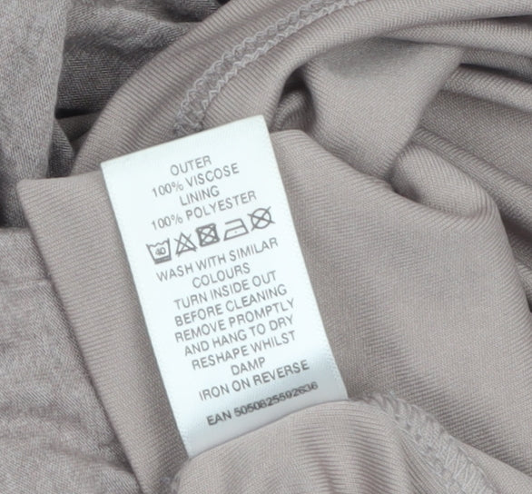 Alexon Women’s Beige V-Neck Long Sleeve Knee Length Wrap Dress Size 14