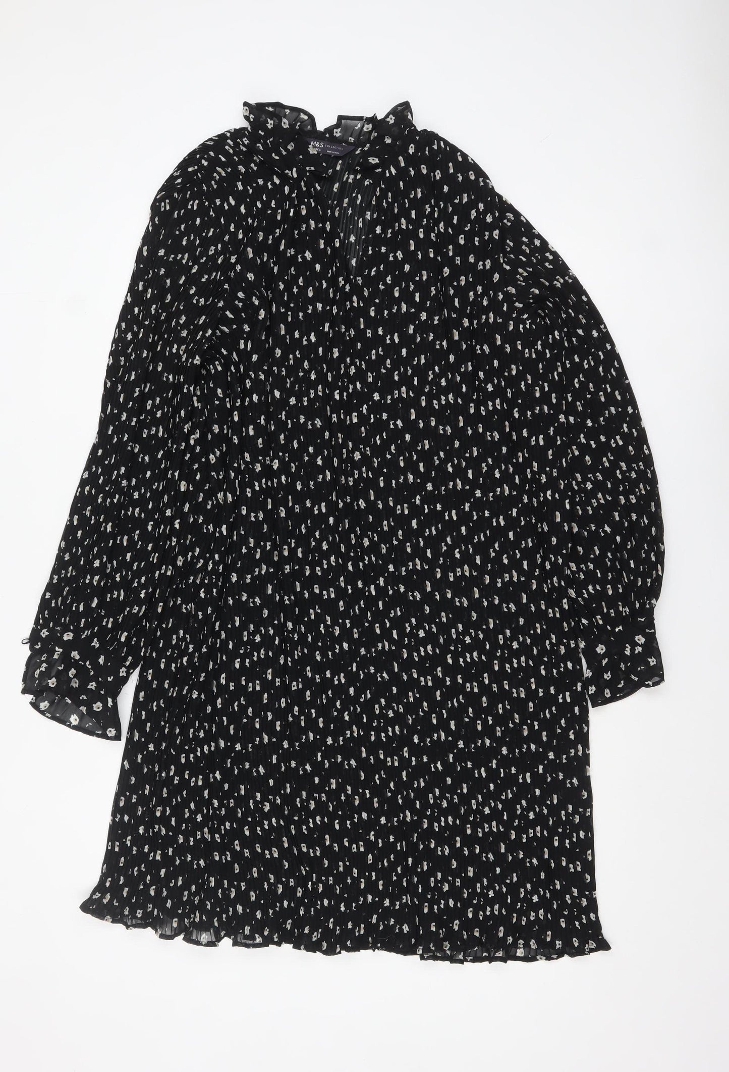Marks and Spencer Women’s Black Floral Shift Dress Size 18 Regular