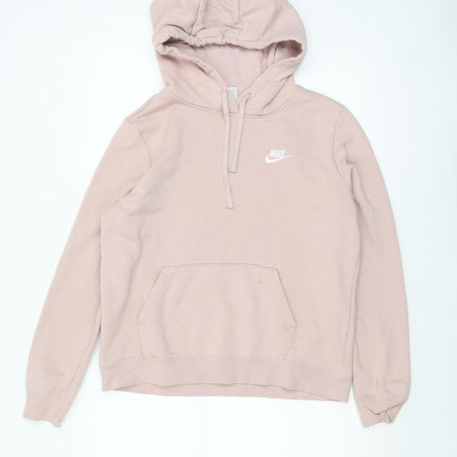Nike Womens Pink Pullover Hoodie Medium Relaxed Fit Sweatshirt