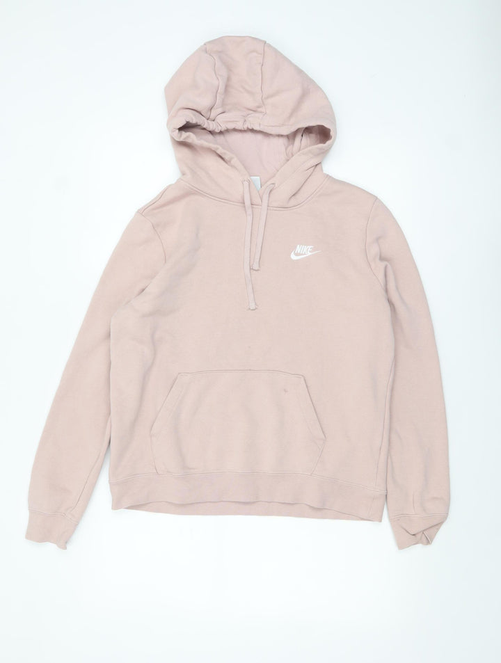 Nike Womens Pink Pullover Hoodie Medium Relaxed Fit Sweatshirt