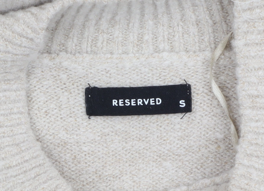 Reserved Women’s Beige Knit Pleated Midi Sweater Dress S