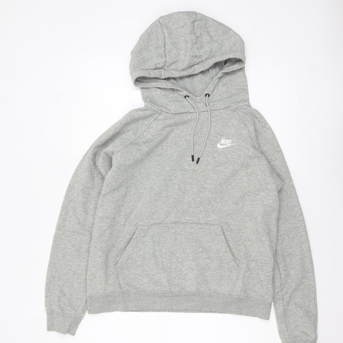Nike Womens Grey Pullover Hoodie Medium Cotton Blend Sweatshirt