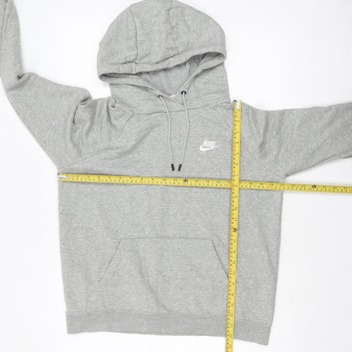 Nike Womens Grey Pullover Hoodie Medium Cotton Blend Sweatshirt