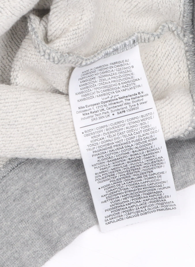 Nike Womens Grey Pullover Hoodie Medium Cotton Blend Sweatshirt