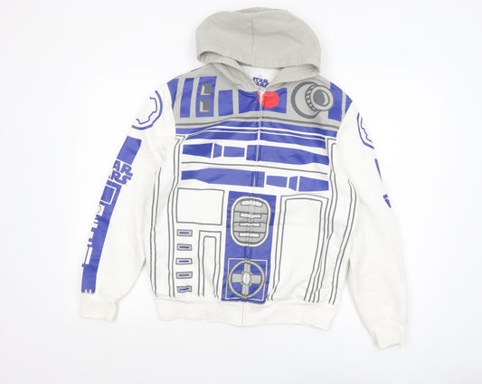 Star Wars Unisex White R2-D2 Full Zip Hoodie Size S