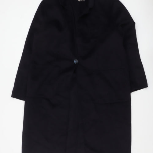 KLEY Women's Black Long Wool Blend Overcoat Size L