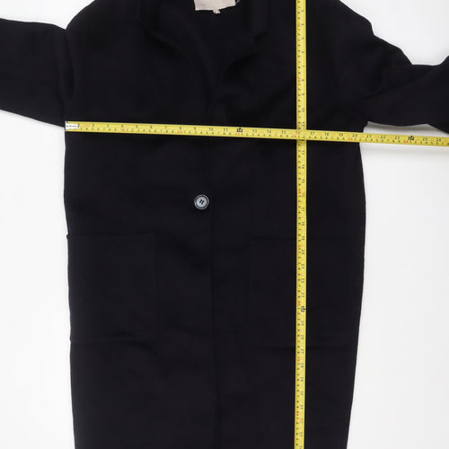 KLEY Women's Black Long Wool Blend Overcoat Size L
