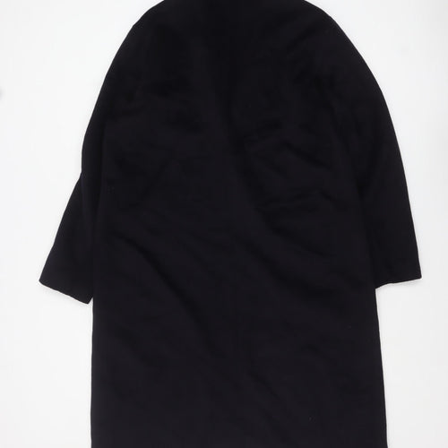 KLEY Women's Black Long Wool Blend Overcoat Size L