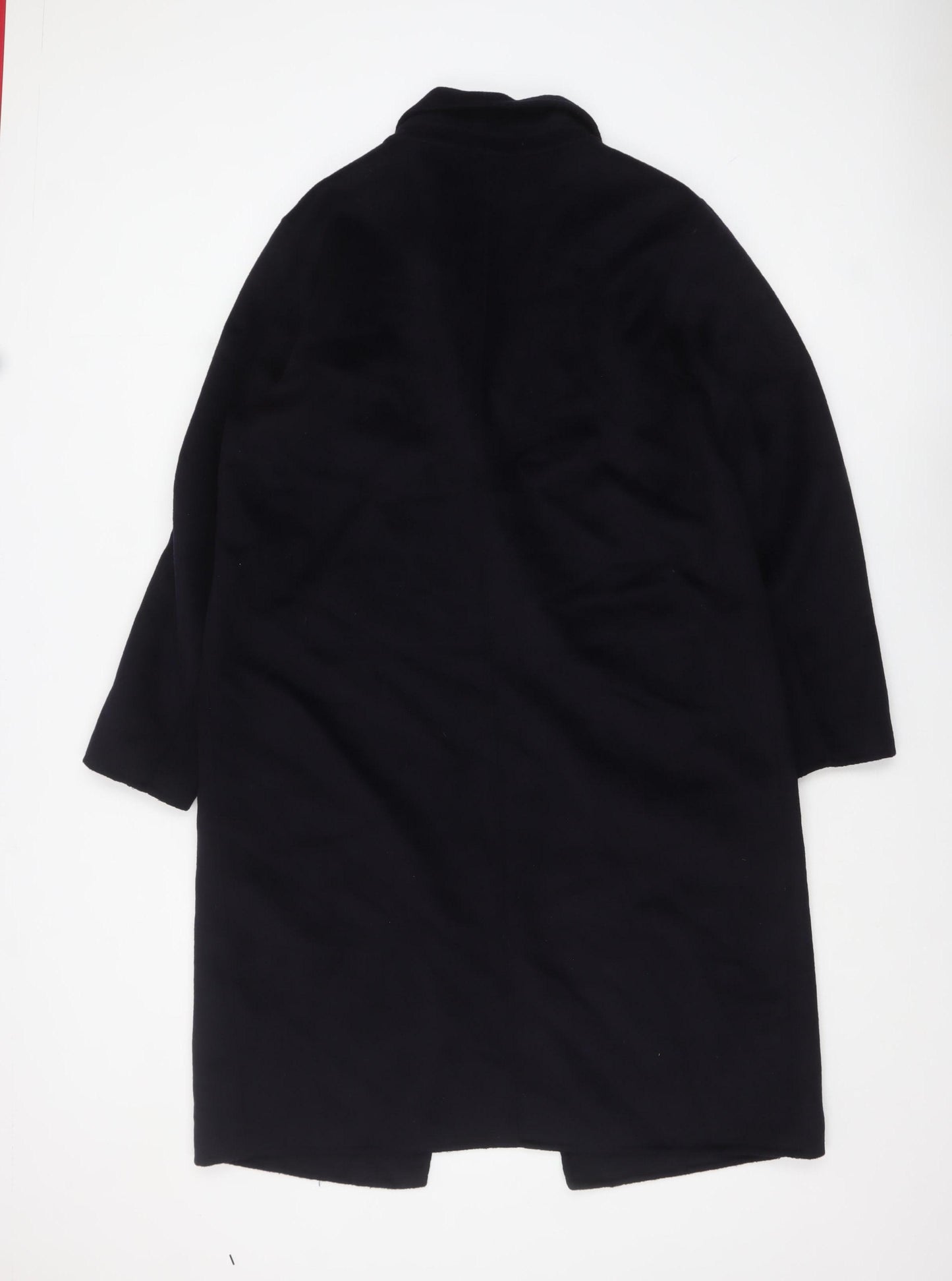 KLEY Women's Black Long Wool Blend Overcoat Size L