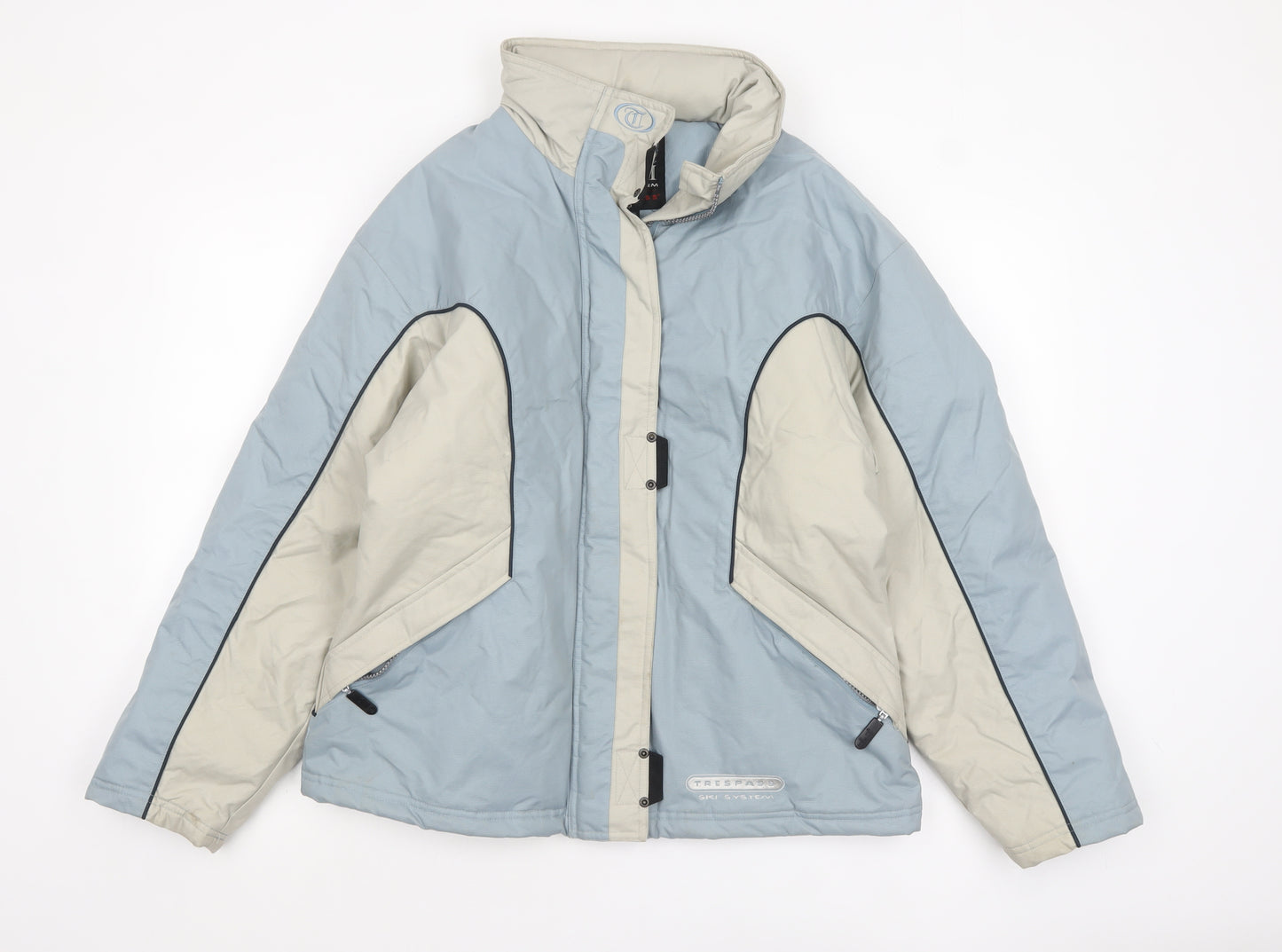 Trespass Women’s Blue & Beige Ski Jacket Medium Waterproof Winter Coat