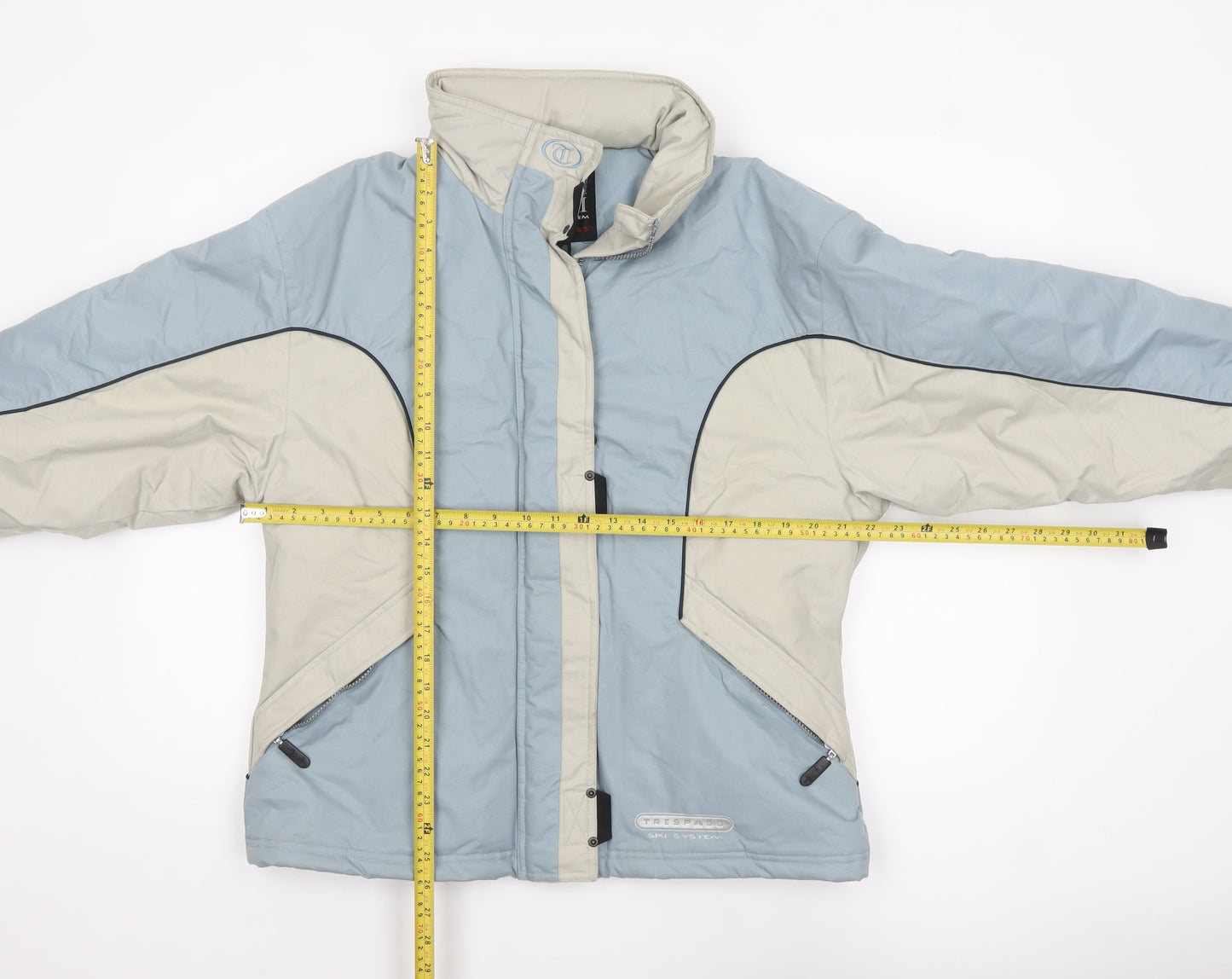 Trespass Women’s Blue & Beige Ski Jacket Medium Waterproof Winter Coat