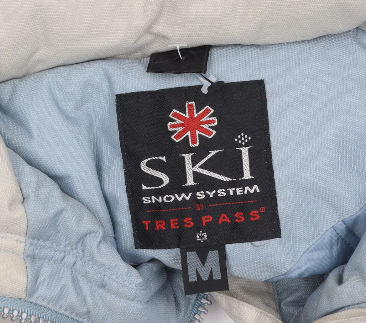 Trespass Women’s Blue & Beige Ski Jacket Medium Waterproof Winter Coat