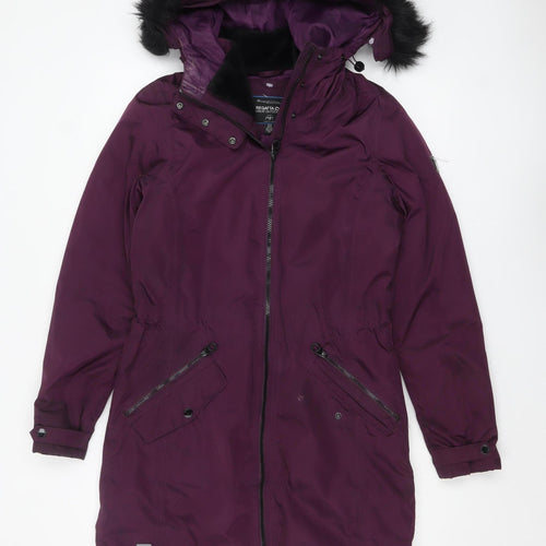 Regatta Great Outdoors Women Purple Waterproof Parka Coat UK 10