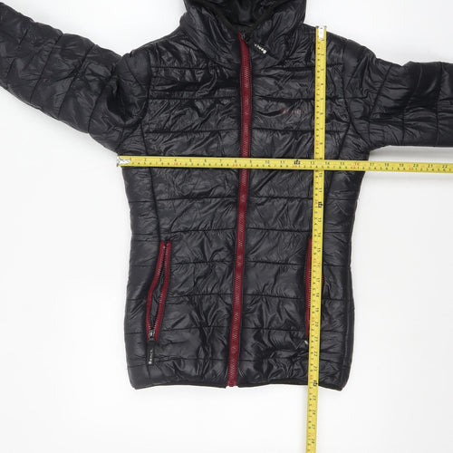 Bench Womens Black Hooded Puffer Jacket Size 8 XS