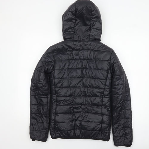 Bench Womens Black Hooded Puffer Jacket Size 8 XS