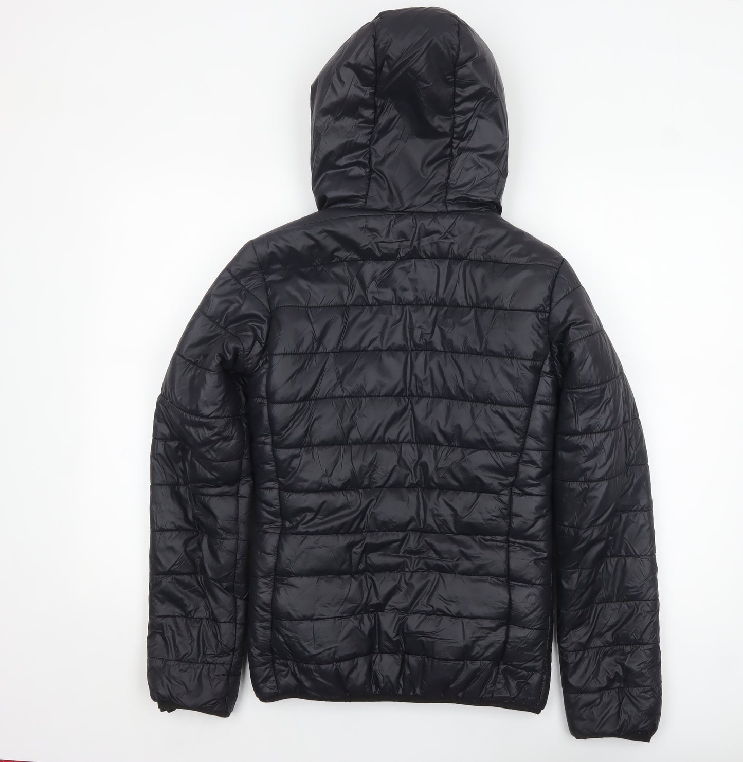 Bench Womens Black Hooded Puffer Jacket Size 8 XS