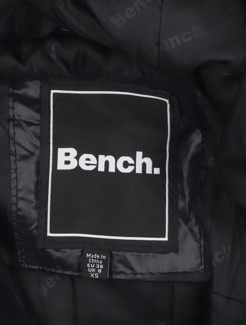 Bench Womens Black Hooded Puffer Jacket Size 8 XS