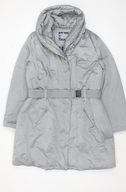 Marks and Spencer Women’s Grey Belted Hooded Puffer Coat L