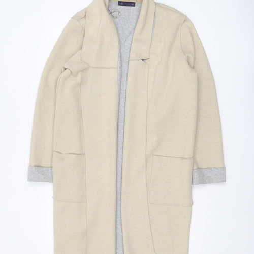 Marks and Spencer Women Beige Long Sleeve Open Knit Cardigan L