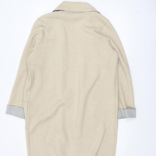 Marks and Spencer Women Beige Long Sleeve Open Knit Cardigan L
