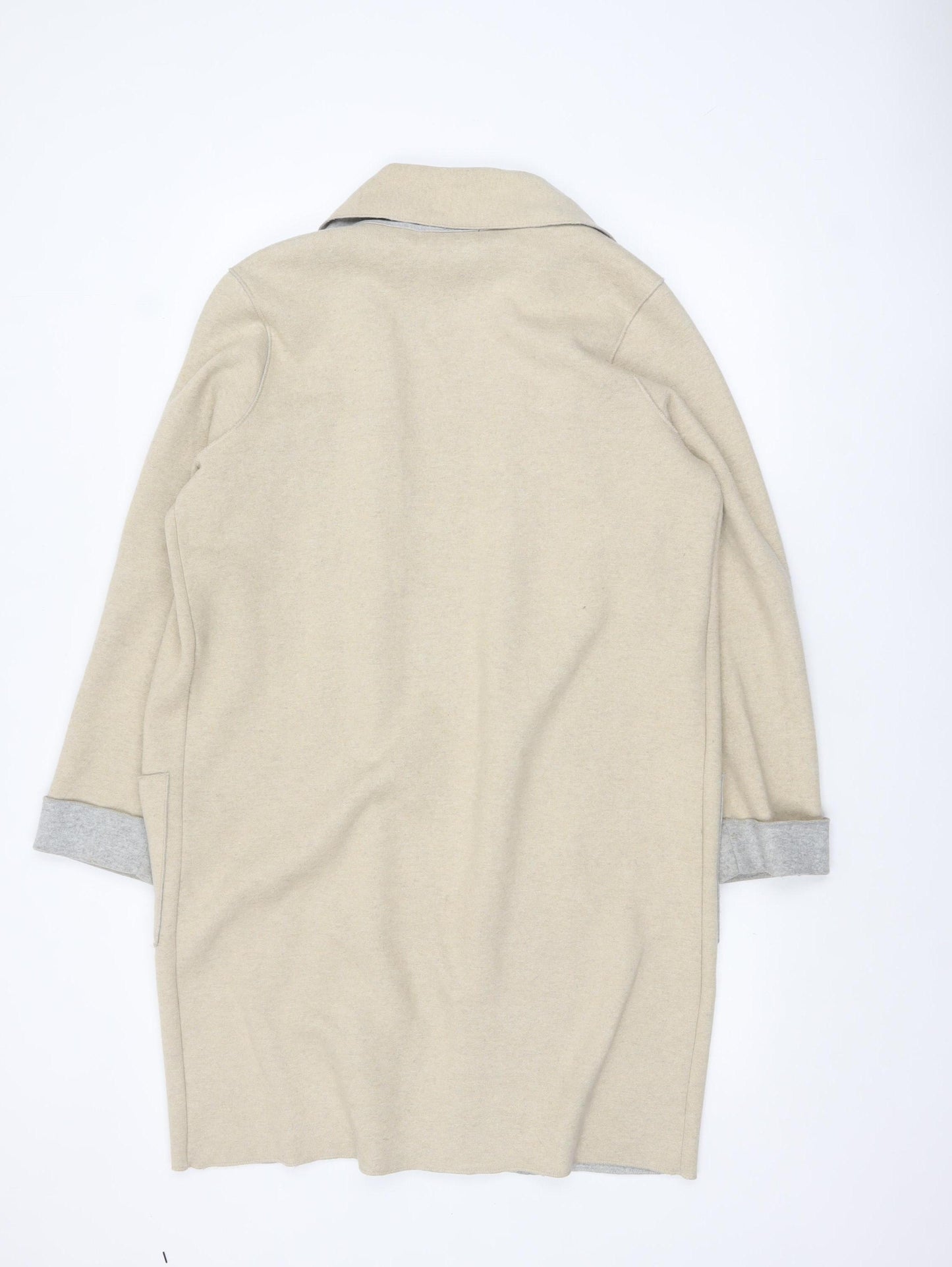 Marks and Spencer Women Beige Long Sleeve Open Knit Cardigan L