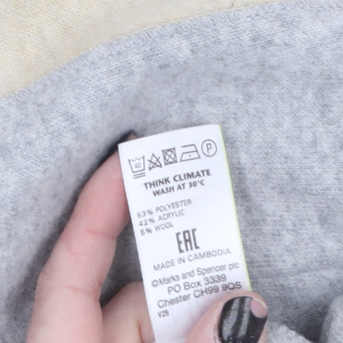 Marks and Spencer Women Beige Long Sleeve Open Knit Cardigan L