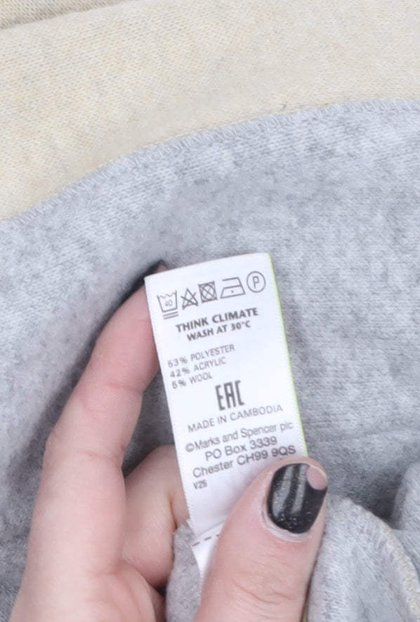 Marks and Spencer Women Beige Long Sleeve Open Knit Cardigan L