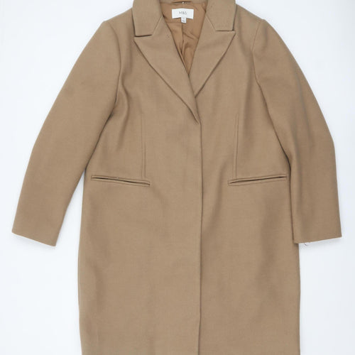 Marks and Spencer Women’s Beige Long Overcoat Size 16 Classic Style