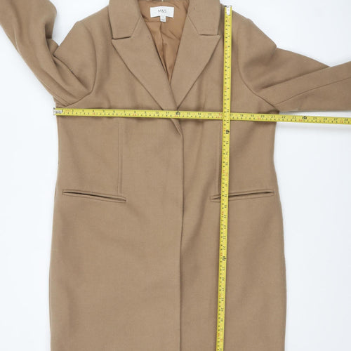 Marks and Spencer Women’s Beige Long Overcoat Size 16 Classic Style