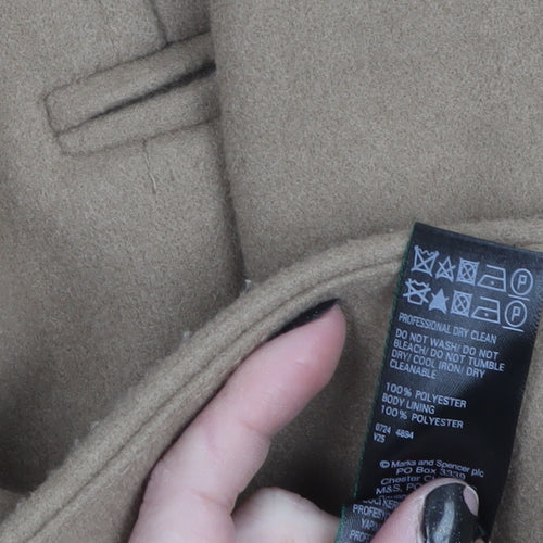 Marks and Spencer Women’s Beige Long Overcoat Size 16 Classic Style