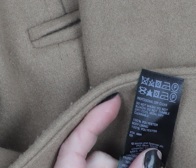 Marks and Spencer Women’s Beige Long Overcoat Size 16 Classic Style