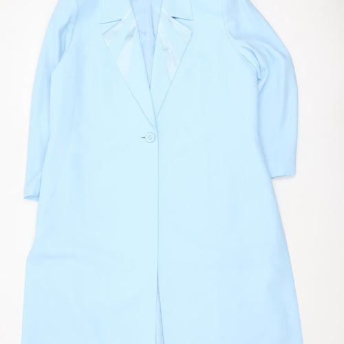 Condici Women's Blue Long Overcoat Size 20 Formal Lined Button Front