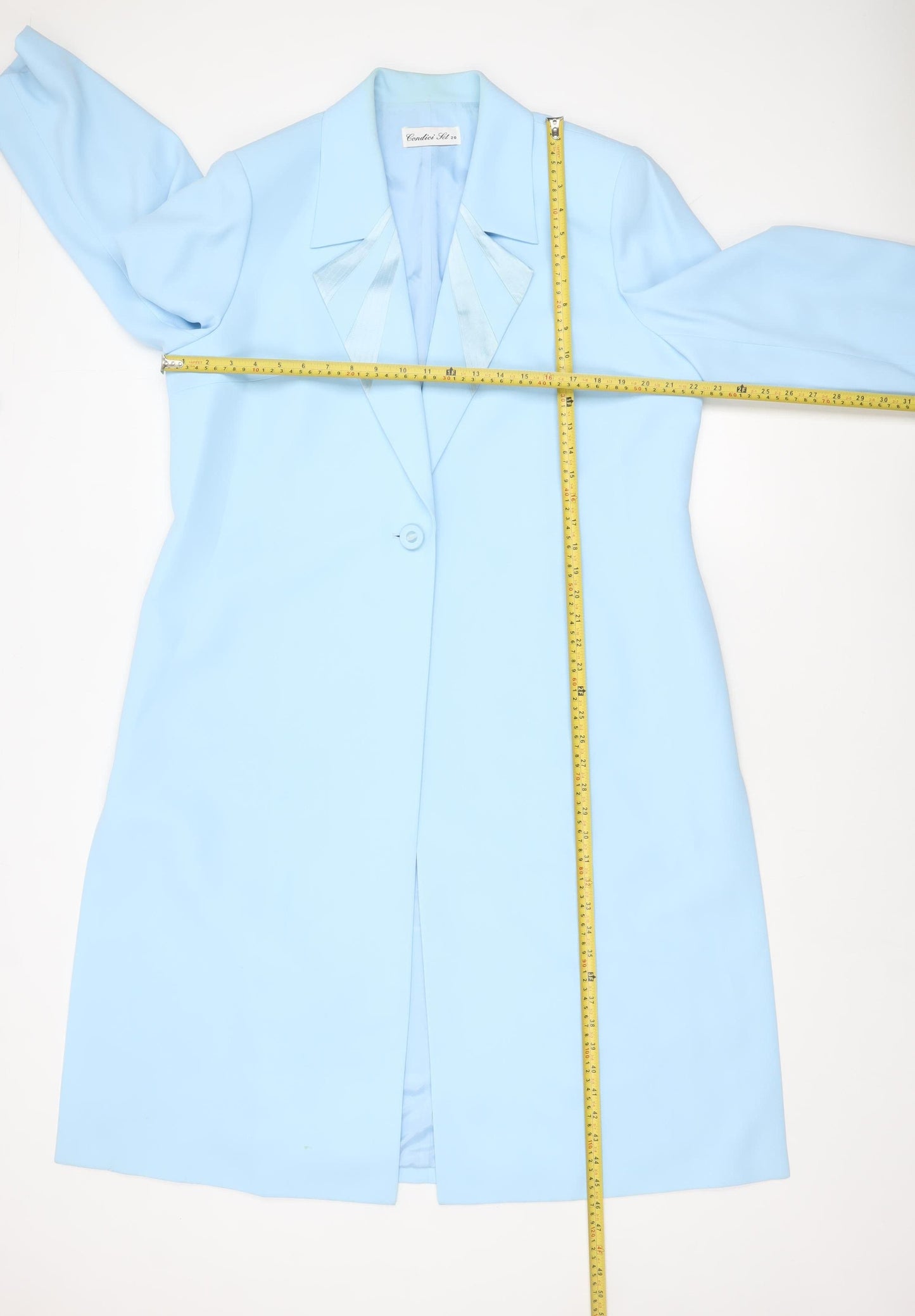 Condici Women's Blue Long Overcoat Size 20 Formal Lined Button Front