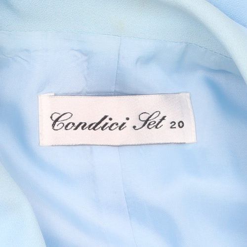 Condici Women's Blue Long Overcoat Size 20 Formal Lined Button Front