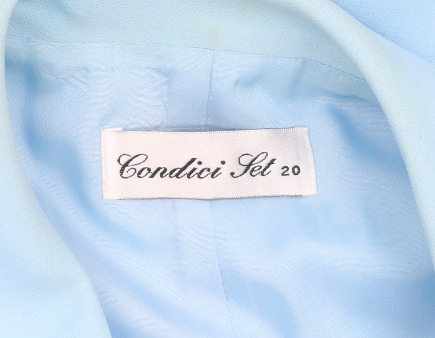 Condici Women's Blue Long Overcoat Size 20 Formal Lined Button Front