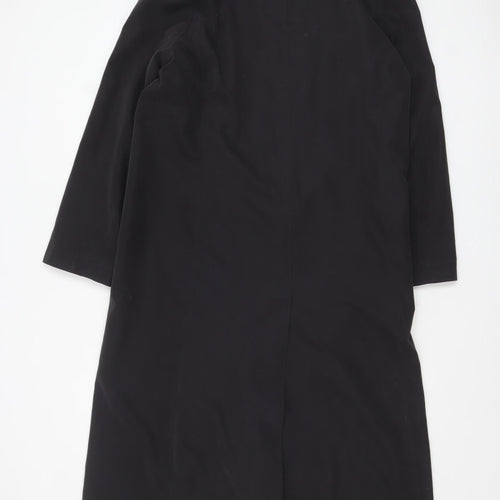 Essentials Womens Black Size 14 Long Trench Coat Polyester Lined